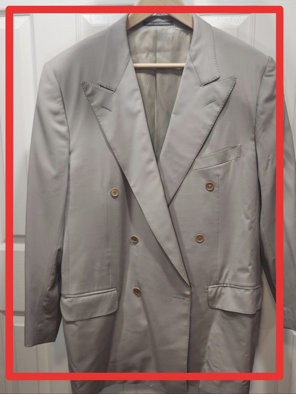 Ermenegildo Zegna Double-Breasted Beige Blazer
